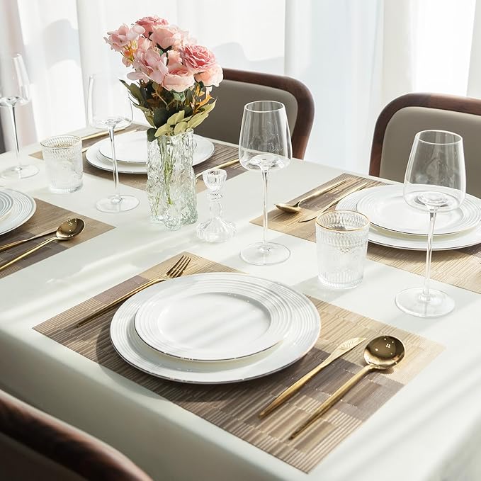 Placemats Set of 8 Vinyl/Plastic Woven Place Mats - Image 6