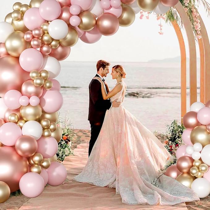 Rose Gold Pink Balloon Arch Kit 163 Pcs rose gold Balloon Garland Kit Include - Image 5