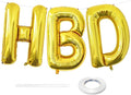 Gold HBD Balloons, HBD Foil Letter Balloon by BBPOOL