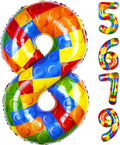 40 Inch Building Block Number Balloon Colorful Block Foil Balloons Block Themed by AXBMM