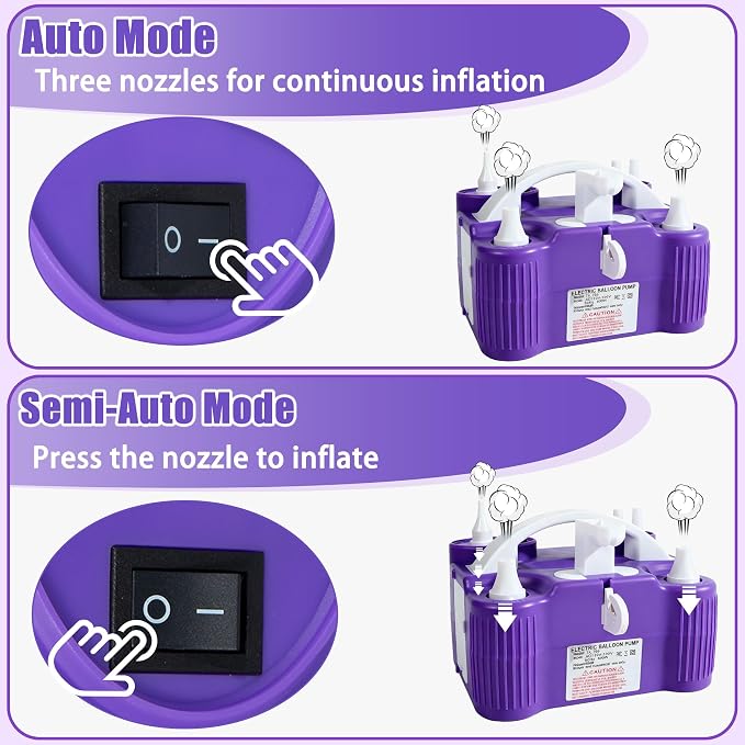 PCFING Balloon Pump Electric, 4-in-1 Air Pump Inflator Blower Machine - Image 8