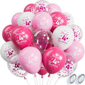SUWEN Pink 4th Number Printed Balloons 38PCS 12 Inch | 1-9 Latex Balloons Happy by SUWEN