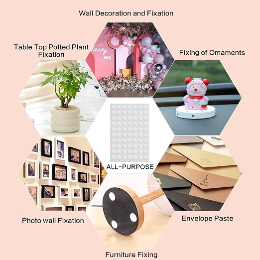 350pcs Transparent Double Sided Sticky Dot Stickers Heavy Duty, 20mm/0.79" - Image 3