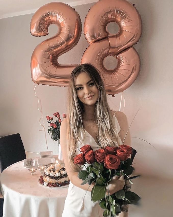 Number Balloons 40 Inch Rose Gold 7 Balloon - Image 3