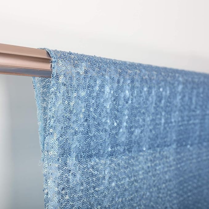 Poise3EHome Baby Blue Sequin Backdrop Curtains, 4 Panels 2FTx8FT Glitter - Image 6