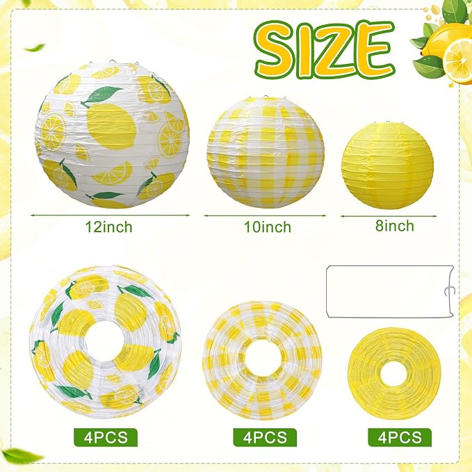 Baquler 12 Pcs Paper Lanterns Party Decorations, Hanging Paper Lanterns in 3 - Image 2