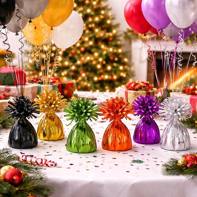 Metallic Plastic Wrapped Balloon Weights Party Decorations 12 Pcs - Image 7