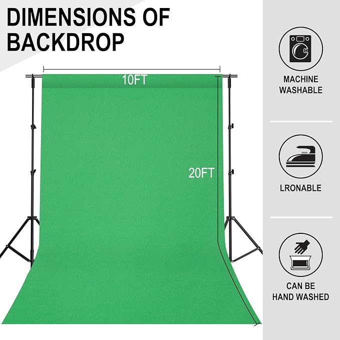 GFCC Greenscreen Backdrop Chromakey Streaming Photography, 10x20FT | - Image 4