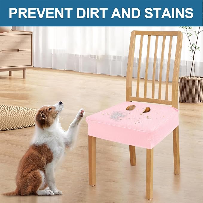 Smiry Waterproof Seat Covers for Dining Room Chairs, No Rear Covers | Stretch - Image 6