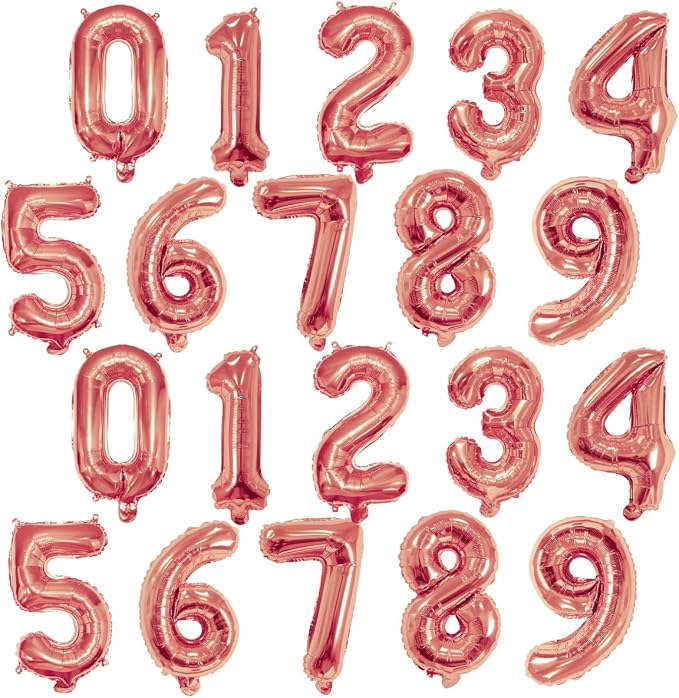 20 Pieces Foil Mylar Number Balloons 0 to 9 Set by YPSelected
