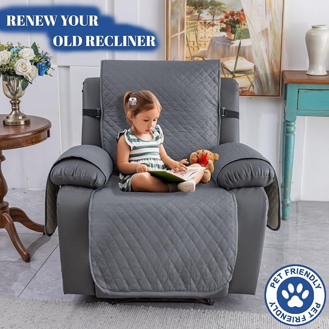 XINEAGE Water Resistant Recliner Cover, Nonslip Recliner Chair Covers - Image 3