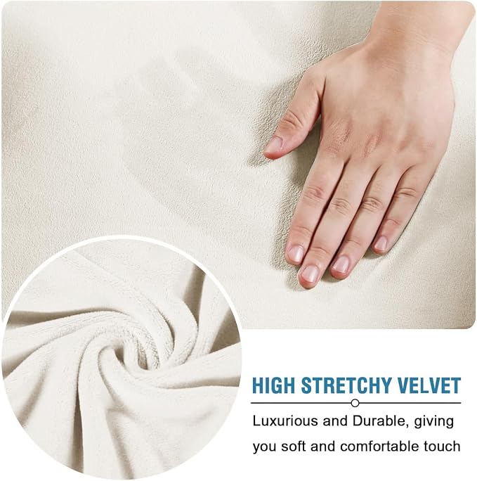 H.VERSAILTEX High Stretch Sofa Slipcover 4 Piece Cover Velvet Furniture - Image 4
