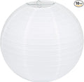 LIHAO 8 Inch White Round Paper Lanterns | Chinese Lantern, Hanging Decor by LIHAO