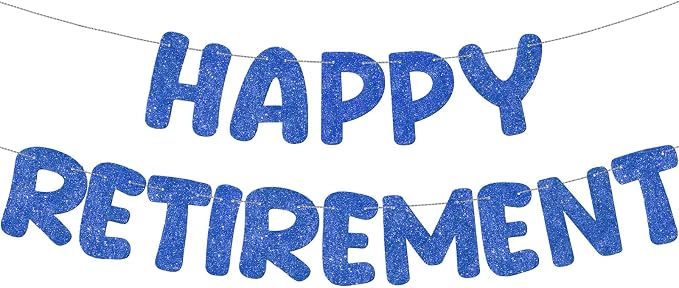 Fulmoon Pre Strung Happy Retirement Banner Glitter Retirement Sign Funny by Fulmoon