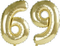 40 Inch Number 69 Balloons for 69th Birthday Party Decorations, 0-100 Champagne by FOBELEC