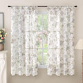 Floral Sheer Curtains for Bedroom Window 63 Inch Length 2 Panels, Farmhouse by Lajode