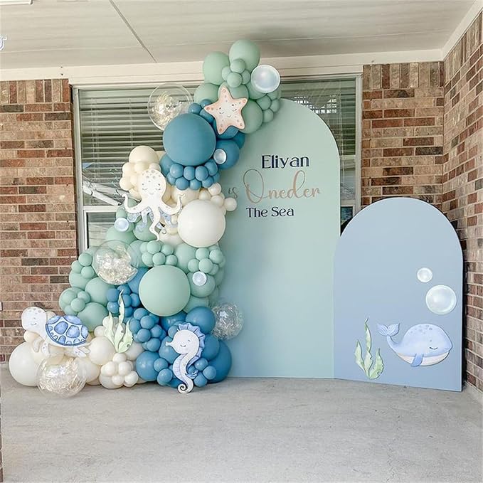 Under The Sea Balloons, Baby Light Green Sand White Latex Balloon - Image 4