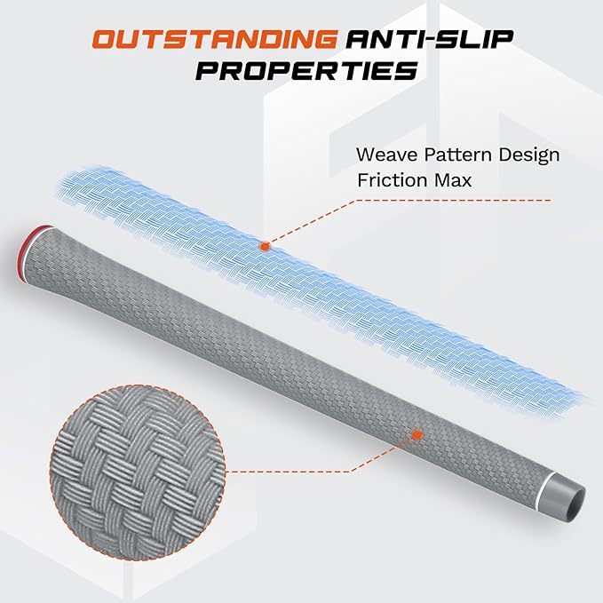 Lightweight Golf Grips with Full Regrip Kit, Carbon Fiber Texture, High-Performance Non-Slip, Optimizes Swing Weight for Control & Precise Feel