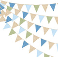 Champagne Gold Dusty Blue Sage Green Pennant Banner Flag Olive Green Blue by pinkblume
