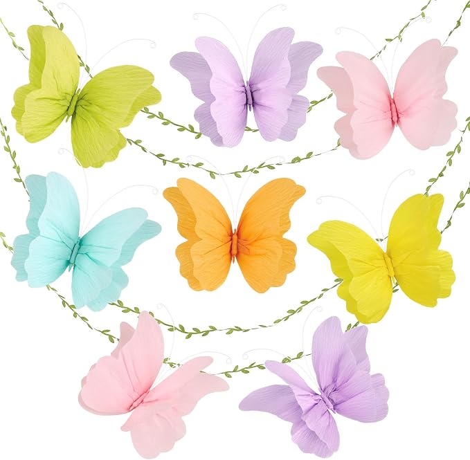 3D Hanging Butterfly Decorations, Colorful Butterfly Birthday Party Decorations by OBBOLO