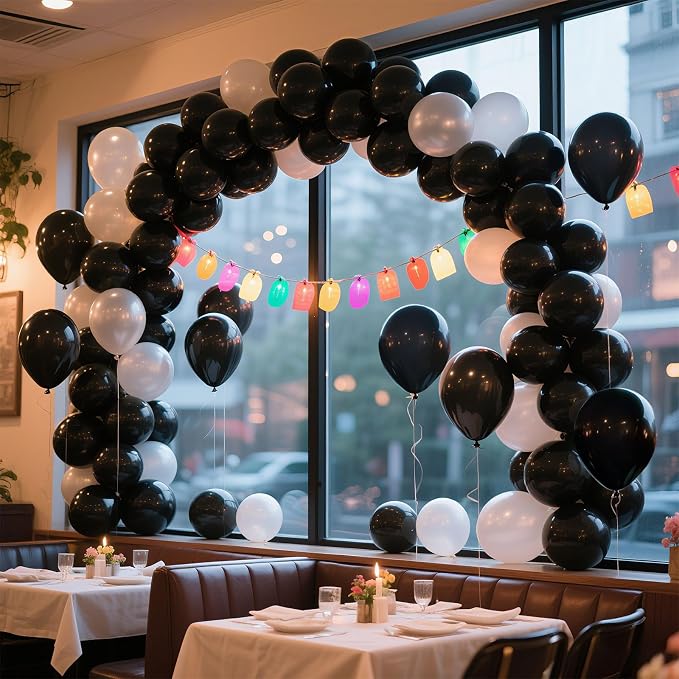 Black Balloons Party Decorations 100 Pack 12 inch Round Halloween Latex Balloons - Image 3