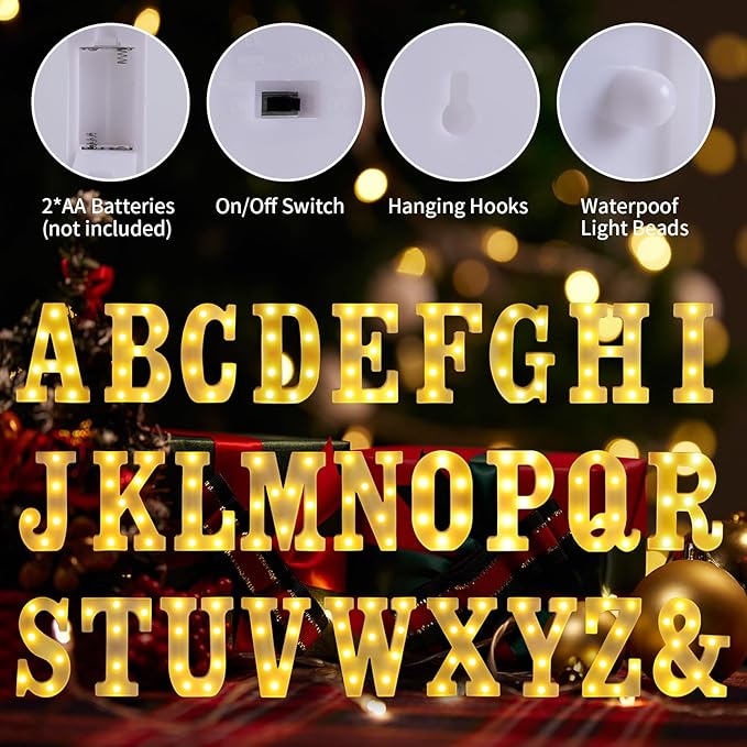 Light Up Letters P,LED Sign Marquee Letters 26 Alphabet for Party Birthday Name,Wedding,Christmas Decorations,Personalized Name Sign Letter for Centerpieces Table and Wall Decor