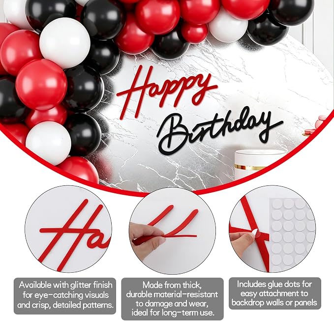 TONIFUL Happy Birthday Sign for Backdrop - Image 2
