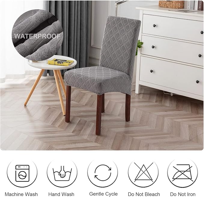 Waterproof Dining Room Chair Covers Set of 6 Slipcovers - Image 7