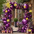 Dark Purple Balloon Arch Double Stuffed Metallic Purple Balloon Garland | by Captank