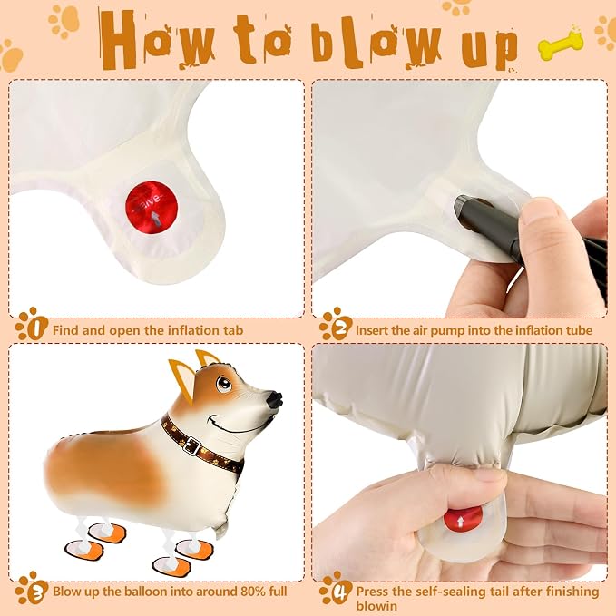 6 Pcs Walking Dog Balloons for Kids, Animal Birthday Balloons, Walking Animal - Image 6
