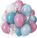 Pink and Blue Snowflake Balloons, 12 Inch Winter Wonderland Dusty Pink Light by Paeyeq