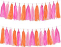 Hot Pink and Orange Pink Tissue Paper Fringe Garland by Unknown