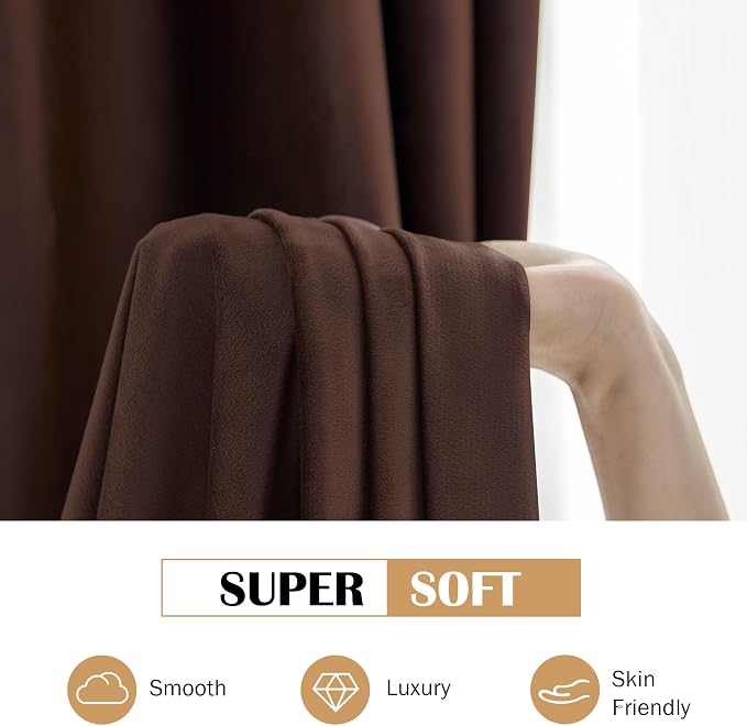 Beauoop Coffee Brown Velvet Curtain - Image 5
