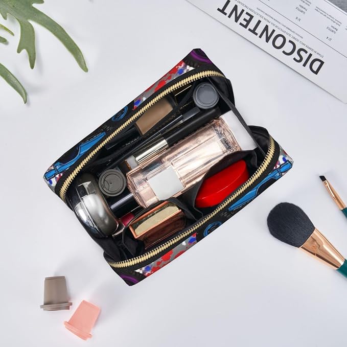 Monster Truck Car Grunge Leather Makeup Bag Cosmetic Pouch Portable Travel - Image 6