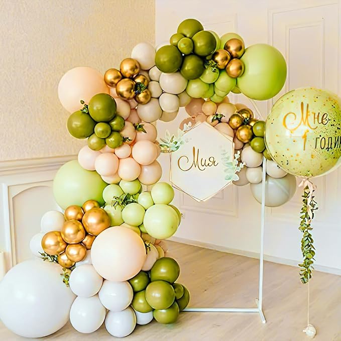 PartyWoo Sage Green Balloons 50pcs Olive Eucalyptus Dusty Green Boho Color | 12 - Image 5