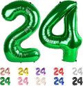 Number 24 Balloon 40Inch for 24 Year Old Birthday Decorations, Dark Green | by Mluchee