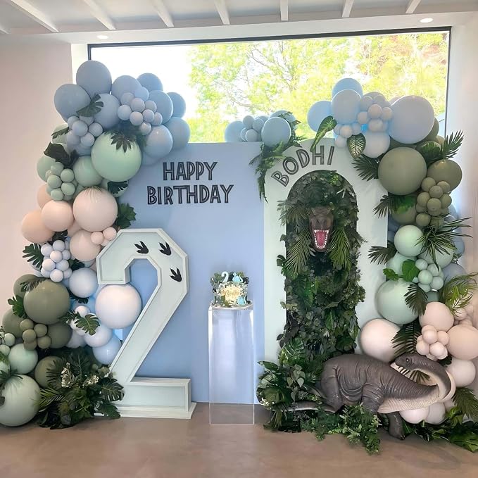 Dusty Green Double Stuffed Balloons Different Size 115Pcs 5/10/12/18" Sage - Image 5