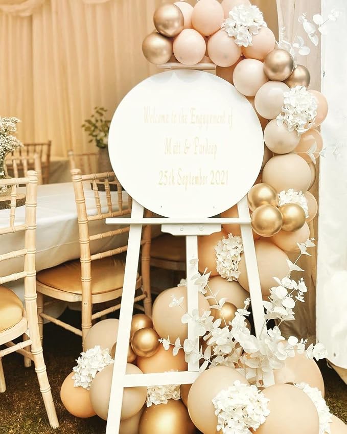 Blush Gold Beige Neutral Balloons - Image 4
