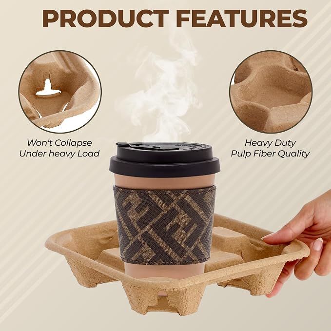 4 Cup Holders Drink Carrier 8-32 oz | 25 Cup Holder Tray Drink Carrier - Image 3