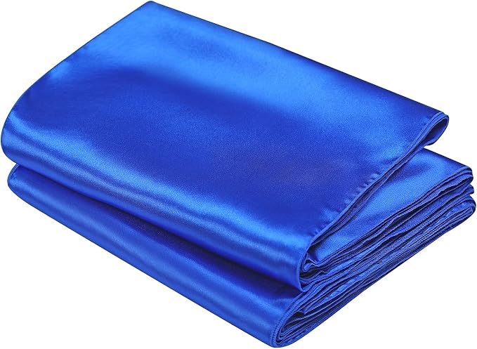 SiinvdaBZX 12 Pcs Royal Blue Satin Table Runner 12 x 108 inches Long | Bright - Image 7