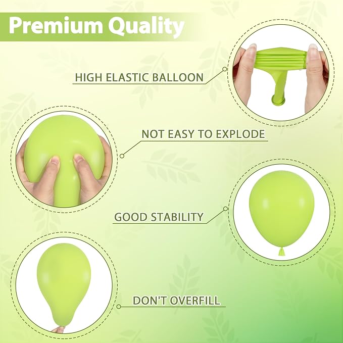 164Pcs Lime Green Balloons Garland Arch Kit Different Sizes | 18 12 10 5 inch - Image 3