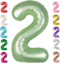 2 Balloon Numbers Birthday Decorations, 40In Sage-Green Balloons by Mluchee