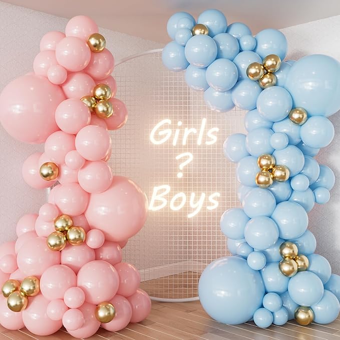 Gender Reveal Balloon Arch Garland Kit by Adeyoo