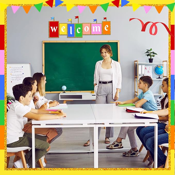 Gueevin 3.3 ft Back to School Welcome Banner Classroom Castle Welcome Sign - Image 6