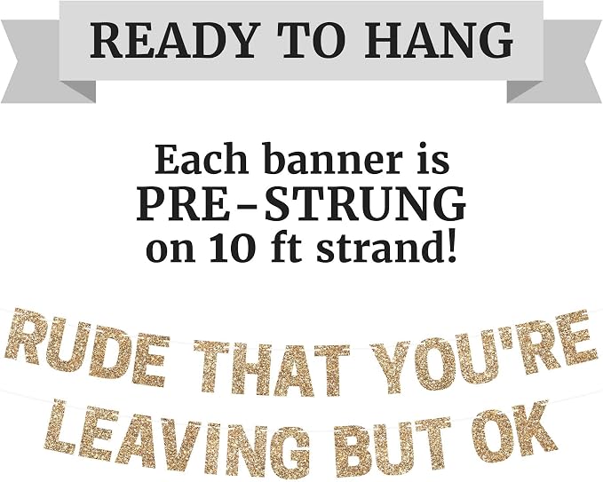 Pre-Strung Rude That You're Leaving But Ok Banner - Image 3