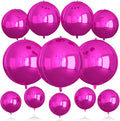 12Pcs Hot Pink Round Balloons Foil, Large Hot Pink Metallic Balloons by BIAPIAN