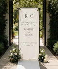 Wedding Welcome Sign Banner Personalized Custom Name Linen Fabric Wedding by Custom