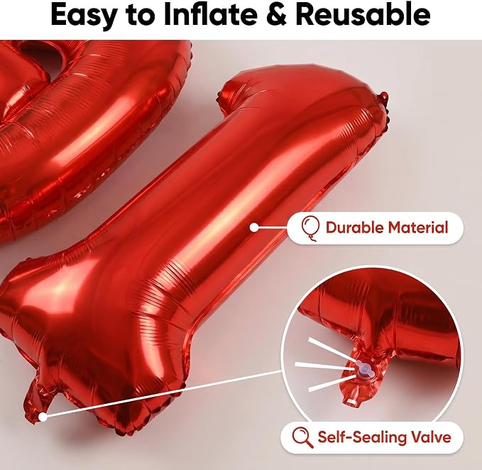 YPSelected 32 Inch Large Foil Helium Number Balloon Birthday Wedding Party 0-9 - Image 6
