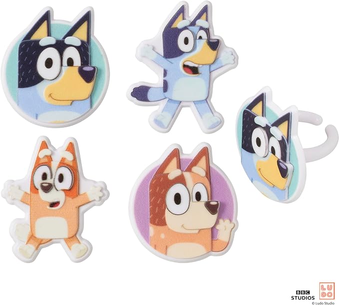 DecoPac Bluey So Much Fun Rings, 24 Cupcake Decorations Featuring Bluey - Image 7