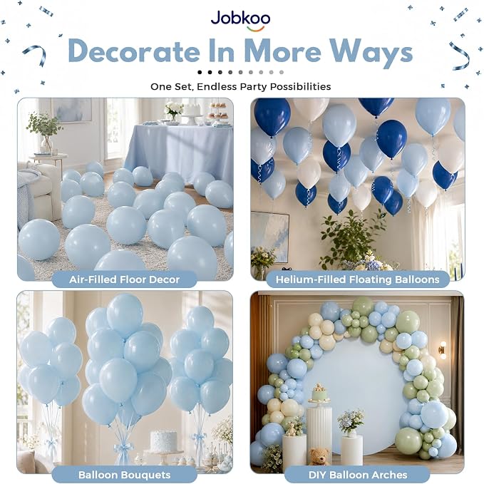 Jobkoo Dusty Blue Balloons 12 Inch - Image 4